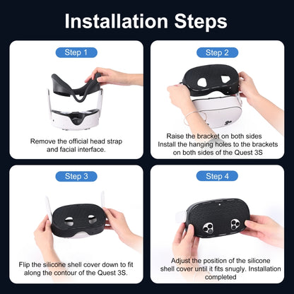 STARTRC GAMES For Meta Quest 3S VR Silicone Protective Cover(Black) - VR Accessories by buy2fix | Online Shopping UK | buy2fix