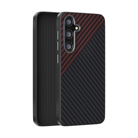 For Samsung Galaxy S25 5G / S24 5G ABEEL C Carbon Fiber Series 6D Micro Relief MagSafe Phone Case(Black Red)