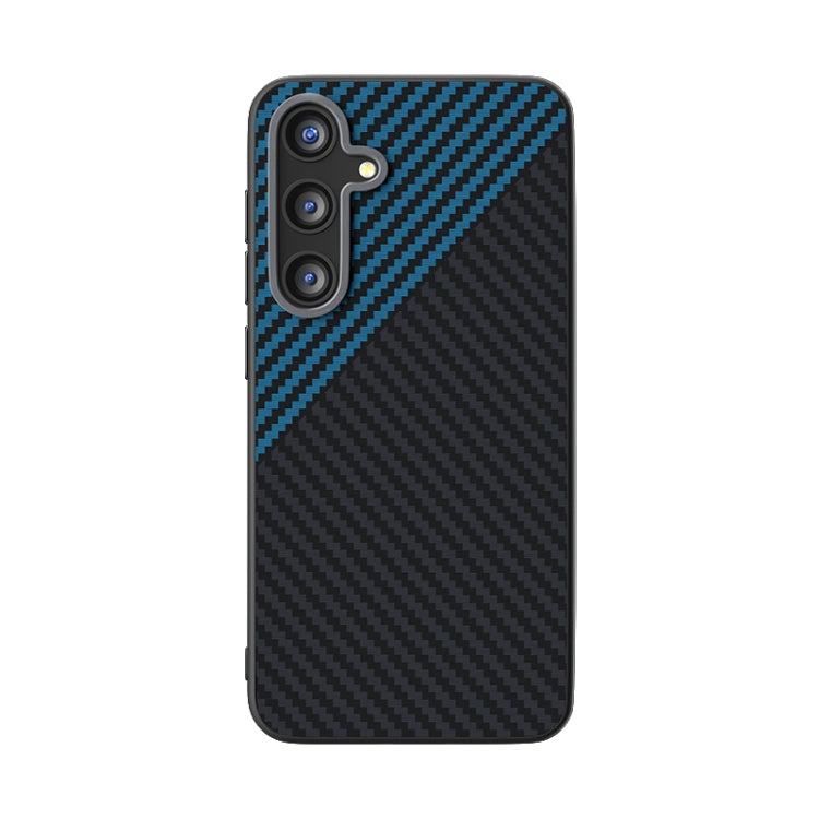 For Samsung Galaxy S25+ 5G / S24+ 5G ABEEL C Carbon Fiber Series 6D Micro Relief MagSafe Phone Case(Black Blue) by buy2fix