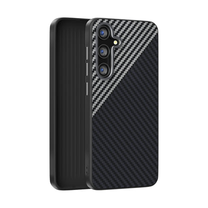 For Samsung Galaxy S25+ 5G / S24+ 5G ABEEL C Carbon Fiber Series 6D Micro Relief MagSafe Phone Case(Black Grey) by buy2fix