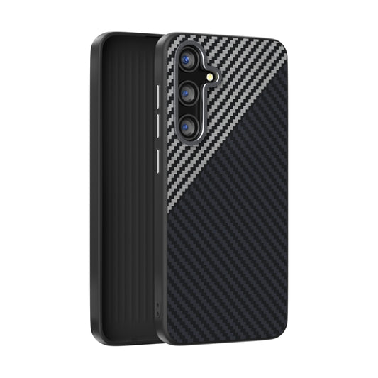 For Samsung Galaxy S25+ 5G / S24+ 5G ABEEL C Carbon Fiber Series 6D Micro Relief MagSafe Phone Case(Black Grey) by buy2fix