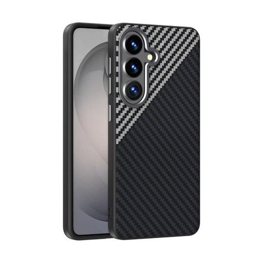 For Samsung Galaxy S26+ 5G ABEEL C Carbon Fiber Series 6D Micro Relief MagSafe Phone Case(Black Grey)