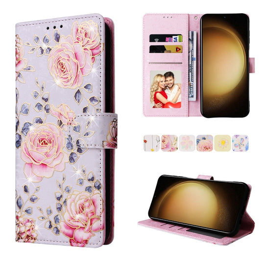 For Samsung Galaxy S25+ 5G Bronzing Painting RFID Leather Phone Case(Pastoral Rose) by buy2fix