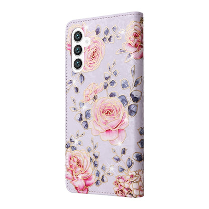 For Samsung Galaxy S25+ 5G Bronzing Painting RFID Leather Phone Case(Pastoral Rose) by buy2fix
