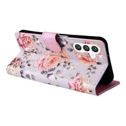 For Samsung Galaxy S25+ 5G Bronzing Painting RFID Leather Phone Case(Pastoral Rose) by buy2fix