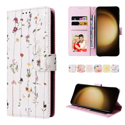 For Samsung Galaxy S25+ 5G Bronzing Painting RFID Leather Phone Case(Flowers World) by buy2fix