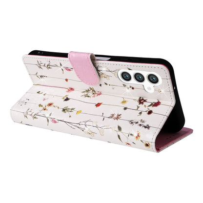 For Samsung Galaxy S25+ 5G Bronzing Painting RFID Leather Phone Case(Flowers World) by buy2fix