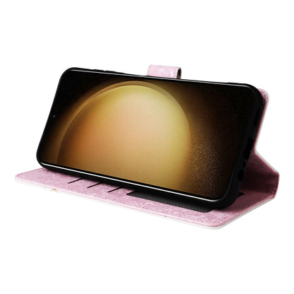 For Samsung Galaxy S25+ 5G Bronzing Painting RFID Leather Phone Case(Bloosoming Flower) by buy2fix