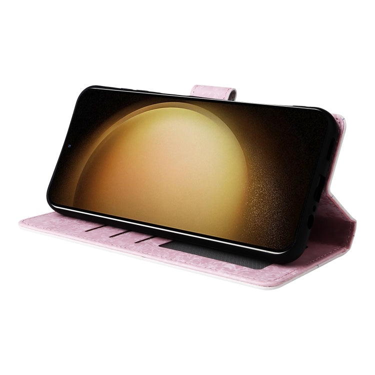 For Samsung Galaxy S25+ 5G Bronzing Painting RFID Leather Phone Case(Pansies) by buy2fix