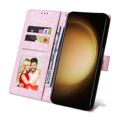 For Samsung Galaxy S25+ 5G Bronzing Painting RFID Leather Phone Case(Rose Flower) by buy2fix