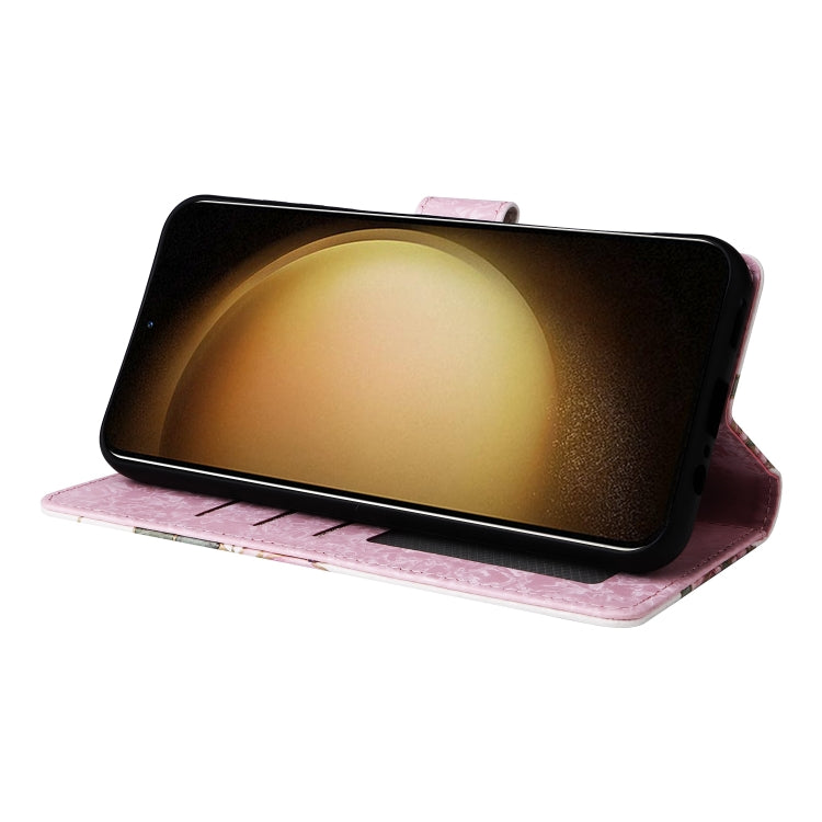 For Samsung Galaxy S25+ 5G Bronzing Painting RFID Leather Phone Case(Rose Flower) by buy2fix