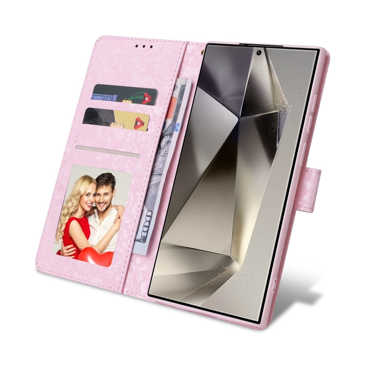 For Samsung Galaxy S25 Ultra 5G Bronzing Painting RFID Leather Phone Case(Bloosoming Flower) by buy2fix