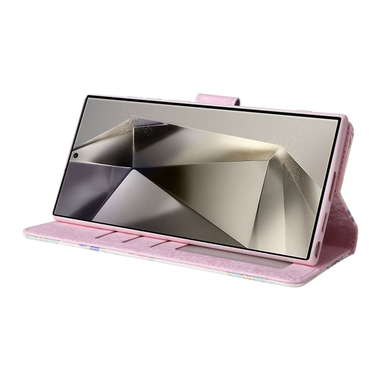 For Samsung Galaxy S25 Ultra 5G Bronzing Painting RFID Leather Phone Case(Bloosoming Flower) by buy2fix