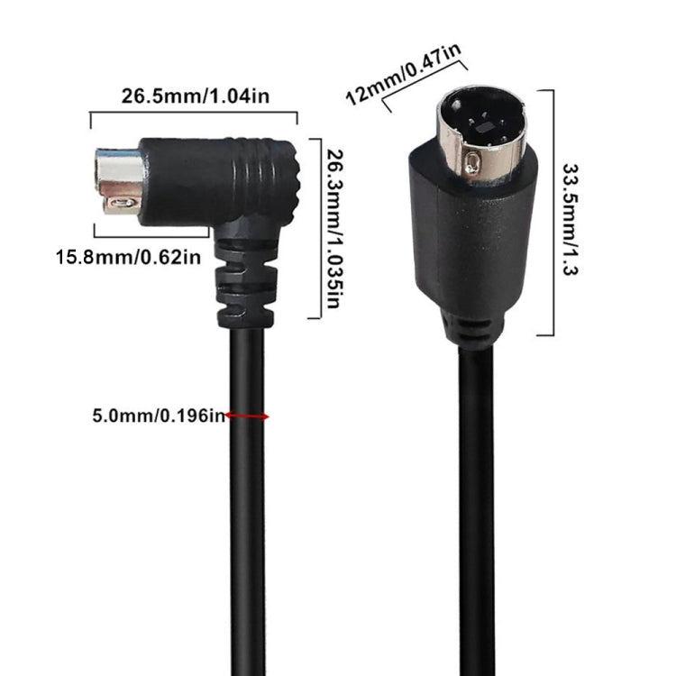 Mini DIN 7 Pin S-Video Core Audio / Video Cable, Length:3m(Straight to Elbow) - Cables by buy2fix | Online Shopping UK | buy2fix