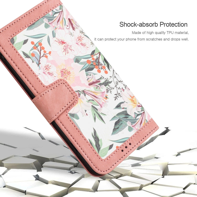 For Samsung Galaxy S25+ 5G Floral Pattern Leather Phone Case with Lanyard(Pink) by buy2fix