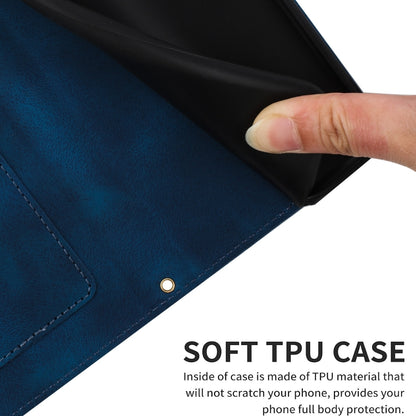 For Samsung Galaxy S25+ 5G Floral Pattern Leather Phone Case with Lanyard(Dark Blue) by buy2fix