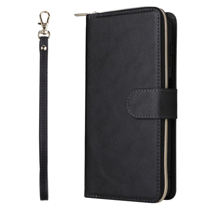 For Samsung Galaxy S25 5G 9-Card Slots Zipper Wallet Bag Leather Phone Case(Black) by buy2fix