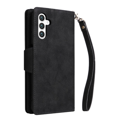 For Samsung Galaxy S25+ 5G Rivet Buckle 9 Cards Three Fold Leather Phone Case(Black) by buy2fix