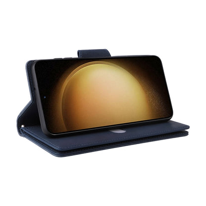 For Samsung Galaxy S25+ 5G Rivet Buckle 9 Cards Three Fold Leather Phone Case(Blue) by buy2fix