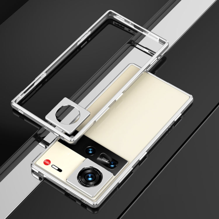 For ZTE nubia Z70 Ultra Aurora Series Lens Protector + Metal Frame Phone Case(Silver) - ZTE Cases by buy2fix | Online Shopping UK | buy2fix