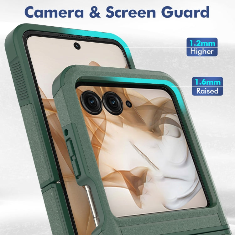 For Motorola Razr 50 2 in 1 PC + TPU Phone Case(Dark Green) by buy2fix