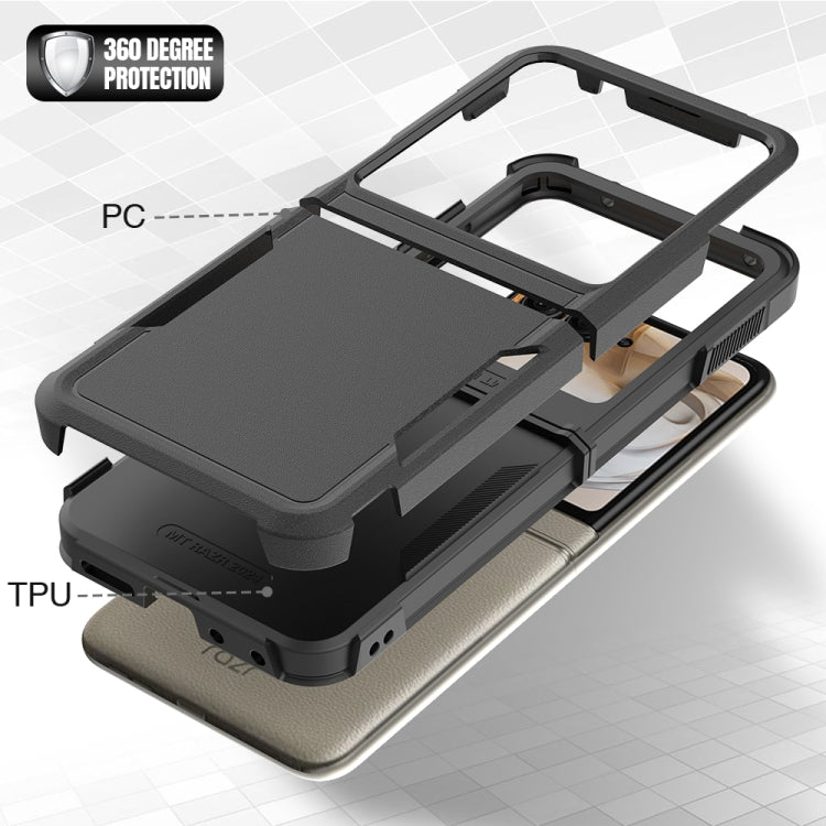 For Motorola Razr 50 2 in 1 PC + TPU Phone Case(Black) by buy2fix