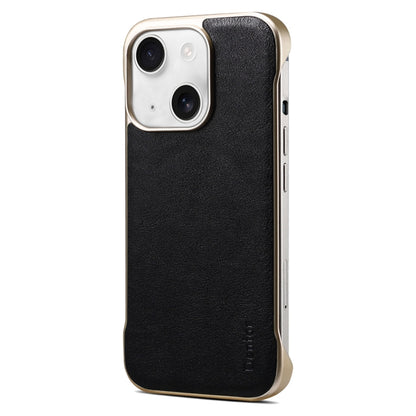 For iPhone 15 Denior MagSafe Genuine Leather Calf Texture  Phone Case(Black) - iPhone 15 Cases by Denior | Online Shopping UK | buy2fix