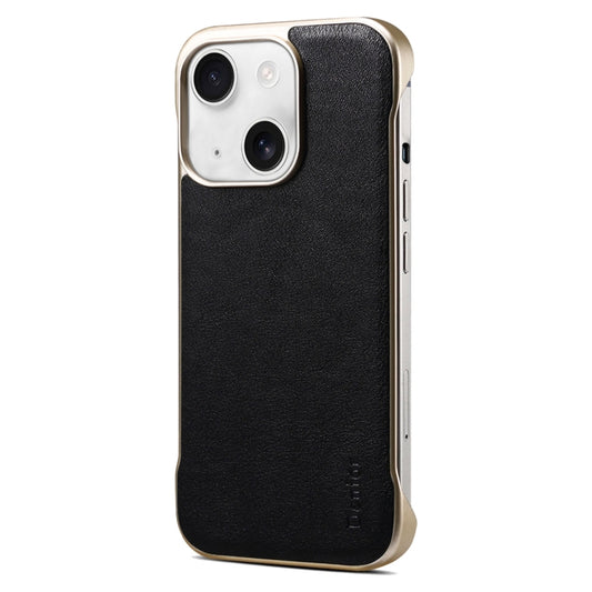 For iPhone 15 Denior MagSafe Genuine Leather Calf Texture  Phone Case(Black) - iPhone 15 Cases by Denior | Online Shopping UK | buy2fix