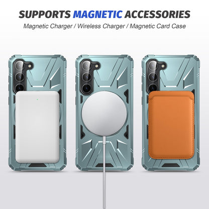 For Samsung Galaxy S25 5G MagSafe Magnetic Shockproof Phone Case with Ring Holder(Green) by buy2fix