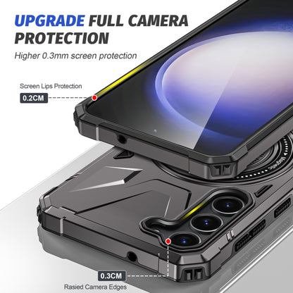 For Samsung Galaxy S25 5G MagSafe Magnetic Shockproof Phone Case with Ring Holder(Dark Grey) by buy2fix