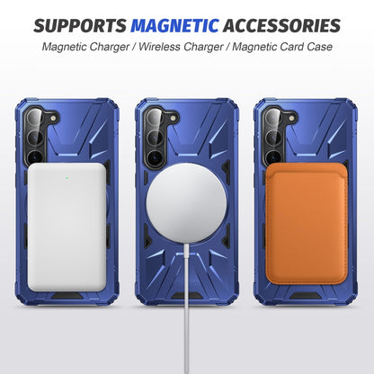 For Samsung Galaxy S25+ 5G MagSafe Magnetic Shockproof Phone Case with Ring Holder(Navy Blue) by buy2fix