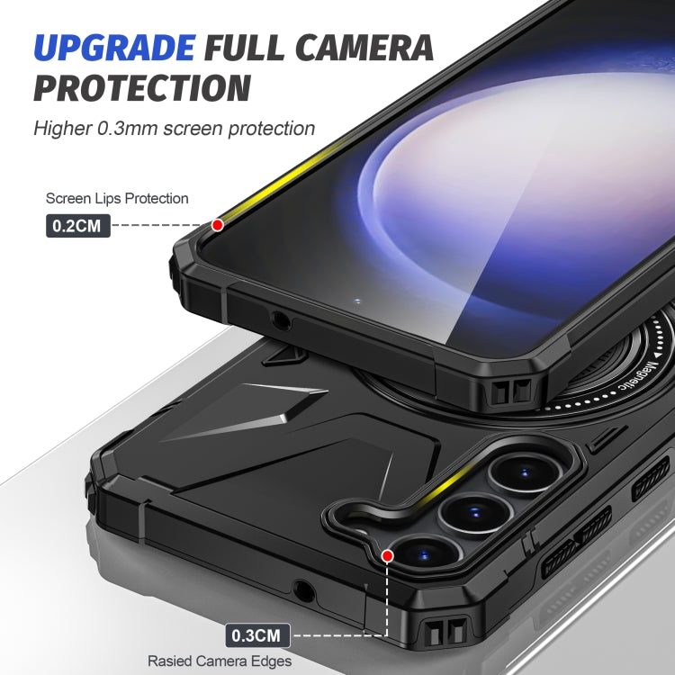 For Samsung Galaxy S25+ 5G MagSafe Magnetic Shockproof Phone Case with Ring Holder(Black) by buy2fix