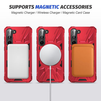 For Samsung Galaxy S25+ 5G MagSafe Magnetic Shockproof Phone Case with Ring Holder(Red) by buy2fix