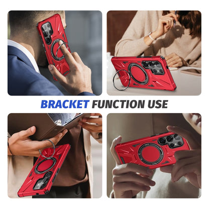For Samsung Galaxy S25 Ultra 5G MagSafe Magnetic Shockproof Phone Case with Ring Holder(Red) by buy2fix