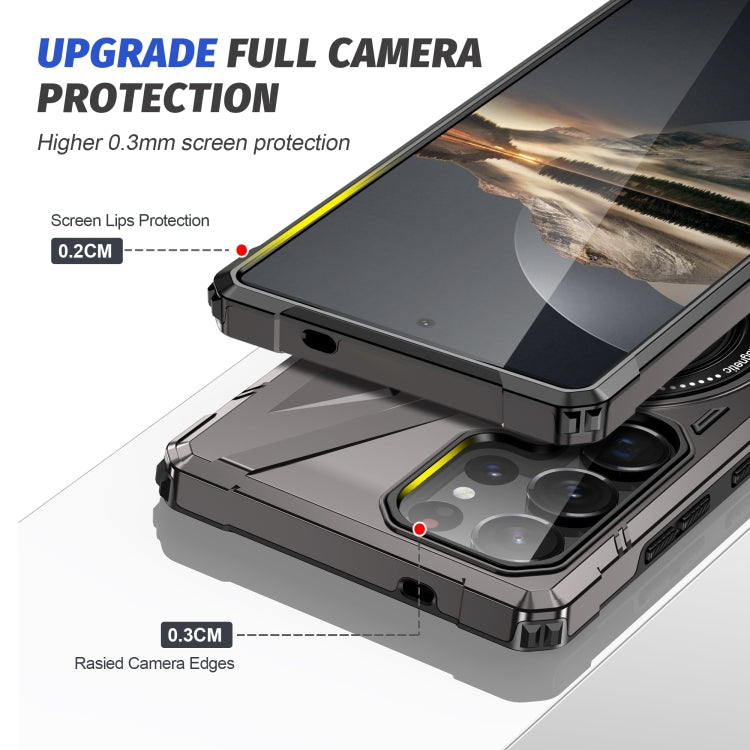 For Samsung Galaxy S25 Ultra 5G MagSafe Magnetic Shockproof Phone Case with Ring Holder(Dark Grey) by buy2fix