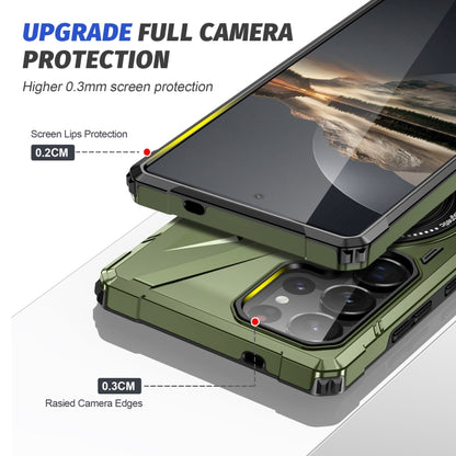 For Samsung Galaxy S25 Ultra 5G MagSafe Magnetic Shockproof Phone Case with Ring Holder(Dark Green) by buy2fix