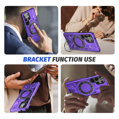 For Samsung Galaxy S25 Ultra 5G MagSafe Magnetic Shockproof Phone Case with Ring Holder(Purple) by buy2fix