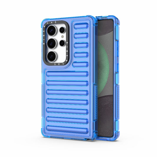 For Samsung Galaxy S25 Ultra 5G High Transparency TPU Hybrid PC Airbag Phone Case(Transparent Blue) by buy2fix