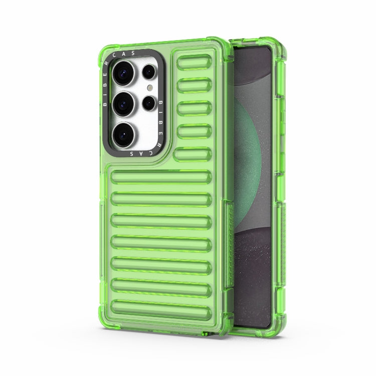 For Samsung Galaxy S25 Ultra 5G High Transparency TPU Hybrid PC Airbag Phone Case(Transparent Green) by buy2fix