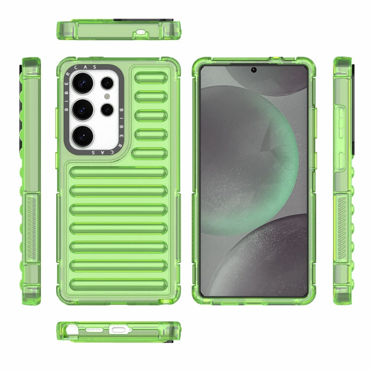 For Samsung Galaxy S25 Ultra 5G High Transparency TPU Hybrid PC Airbag Phone Case(Transparent Green) by buy2fix