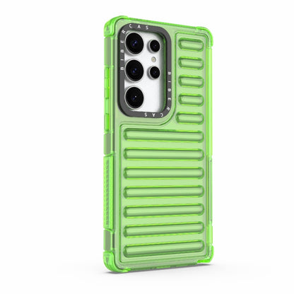 For Samsung Galaxy S25 Ultra 5G High Transparency TPU Hybrid PC Airbag Phone Case(Transparent Green) by buy2fix