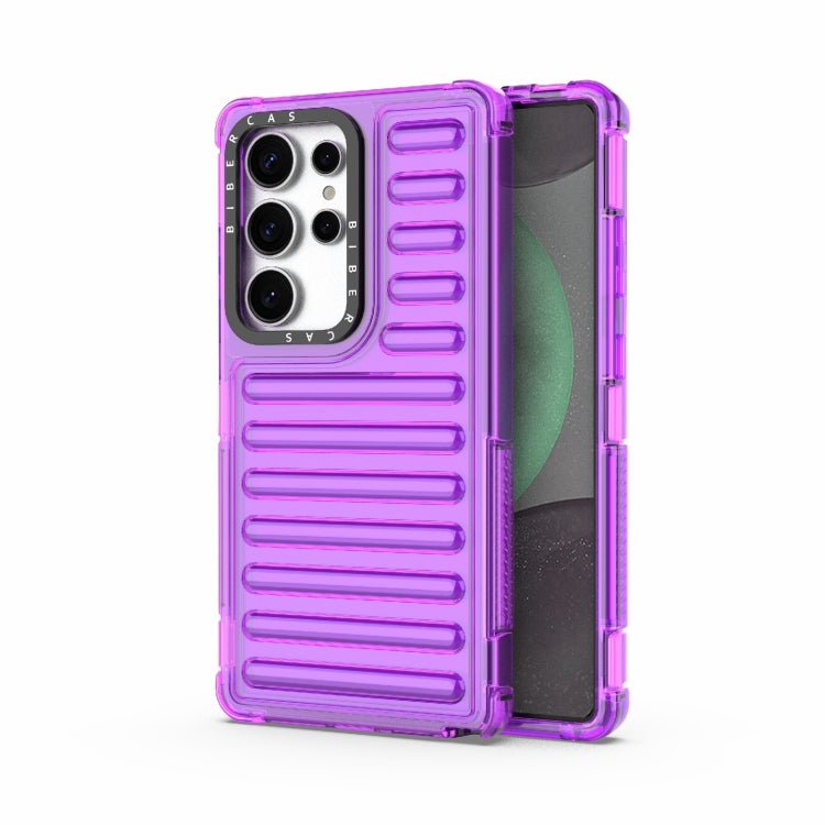 For Samsung Galaxy S25 Ultra 5G High Transparency TPU Hybrid PC Airbag Phone Case(Transparent Purple) by buy2fix