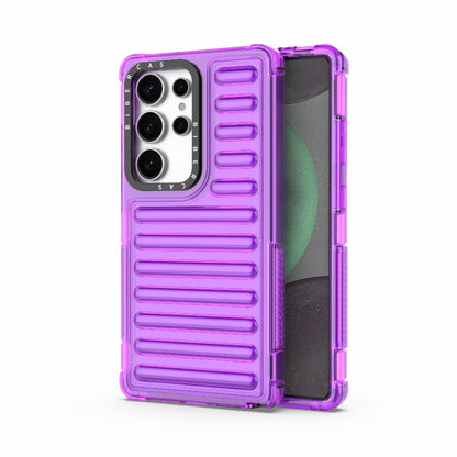 For Samsung Galaxy S25 Ultra 5G High Transparency TPU Hybrid PC Airbag Phone Case(Transparent Purple) by buy2fix