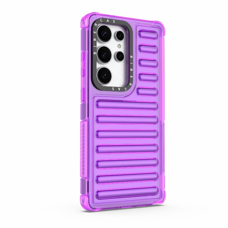 For Samsung Galaxy S25 Ultra 5G High Transparency TPU Hybrid PC Airbag Phone Case(Transparent Purple) by buy2fix