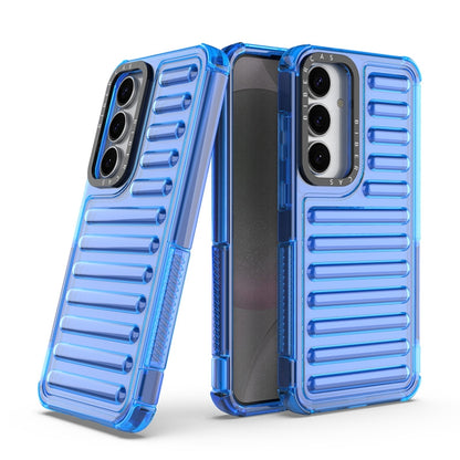 For Samsung Galaxy S25+ 5G High Transparency TPU Hybrid PC Airbag Phone Case(Transparent Blue) by buy2fix