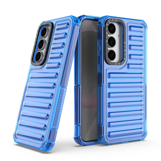 For Samsung Galaxy S25+ 5G High Transparency TPU Hybrid PC Airbag Phone Case(Transparent Blue) by buy2fix
