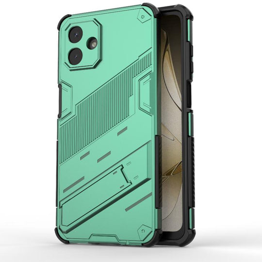For Samsung Galaxy A07 4G Punk Armor 2 in 1 PC + TPU Shockproof Phone Case with Invisible Holder(Green)