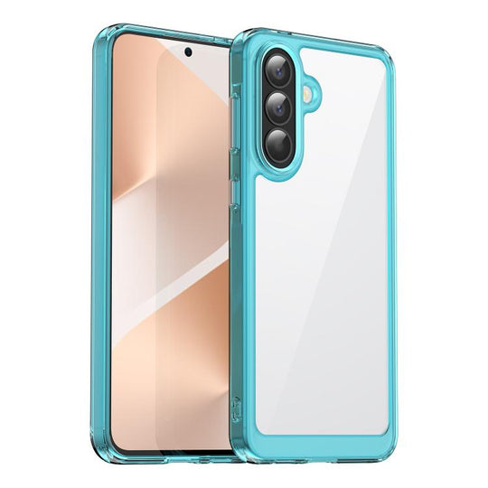 For Samsung Galaxy A57 5G Colorful Series Acrylic Hybrid TPU Phone Case(Transparent Blue)