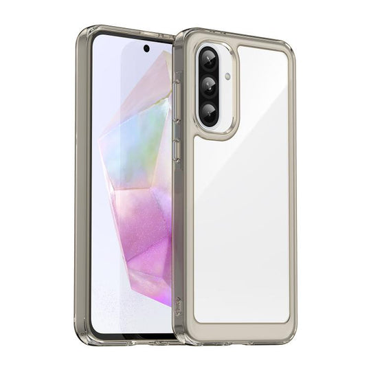 For Samsung Galaxy A37 5G Colorful Series Acrylic Hybrid TPU Phone Case(Transparent Grey)
