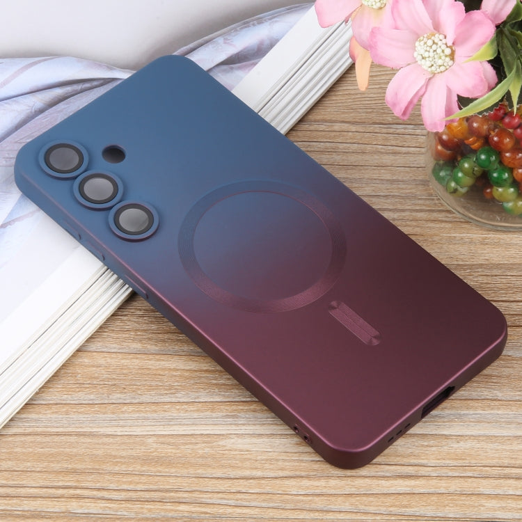 For Samsung Galaxy S25+ 5G Liquid TPU Silicone Gradient MagSafe Phone Case(Blue Purple) by buy2fix